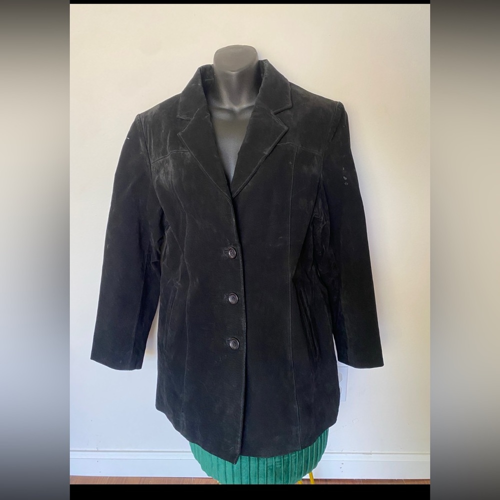 Wilson’s the leather Experts button down Genuine black suede leather jacket - Picture 2 of 8